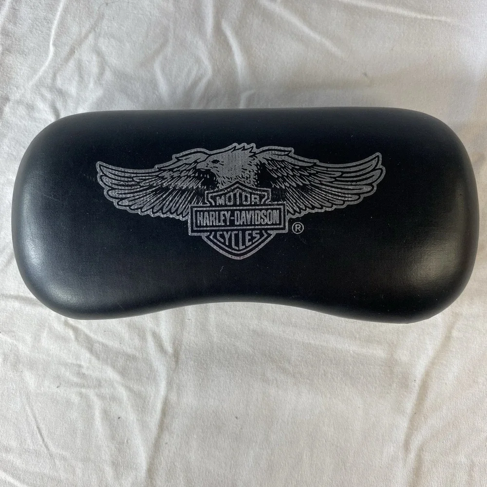 Harley-Davidson Hard Sunglasses Eyeglasses Case Black Eagle Logo